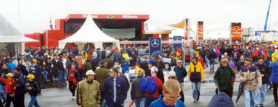 Crowd at Silverstone around Simulator